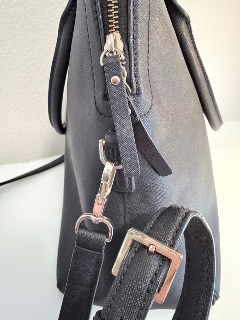 kate spade Black Saffiano Dome Satchel with Removable Strap - Picture 7 of 13